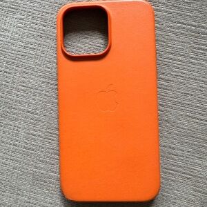 Apple Leather Vibrant Orange iPhone 14 Pro Max